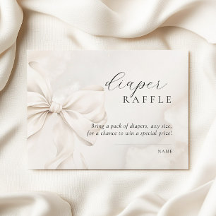 Gender Neutral Bow Baby Shower Diaper Raffle Enclosure Card