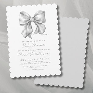 Gender Neutral Bow Baby Shower Invitation
