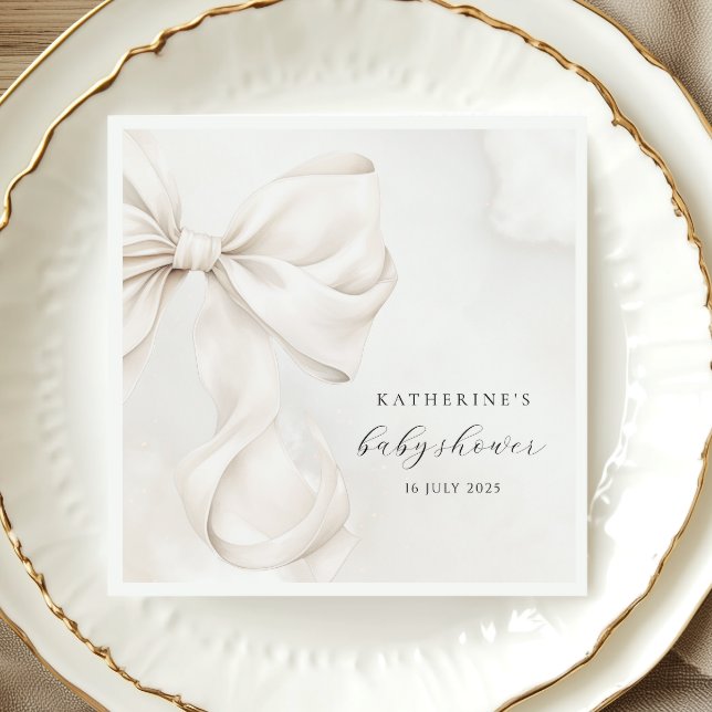 Gender Neutral Bow Baby Shower Napkins (Creator Uploaded)