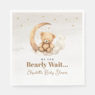 Gender Neutral Brown Teddy Bear Baby Shower Napkins