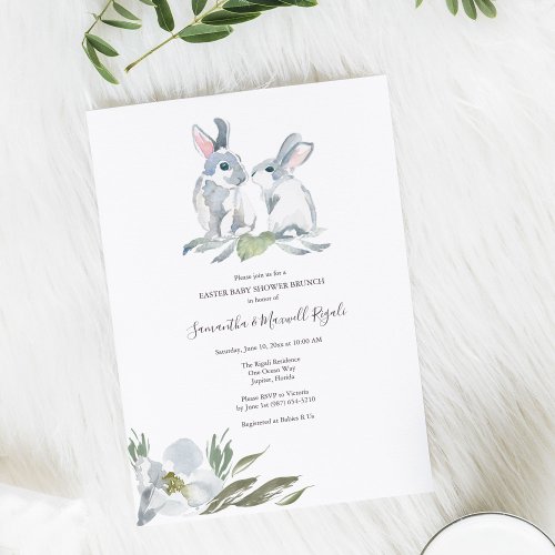 Gender Neutral Bunny Baby Shower Invitation