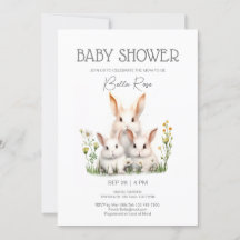 Gender Neutral Bunny Baby Shower Invitation