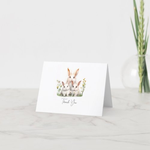 Gender Neutral Bunny Baby Shower Thank You Card