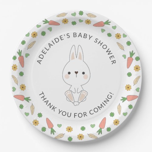 Gender Neutral Bunny Themed Baby Shower Paper Plates