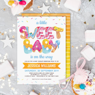 Gender Neutral Candyland Sprinkles Baby Shower Invitation