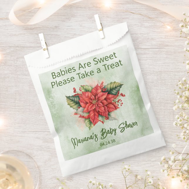 Gender Neutral Christmas Baby Shower Favor Bag (Clipped)