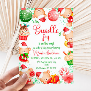 Gender Neutral Christmas Baby Shower Invitation