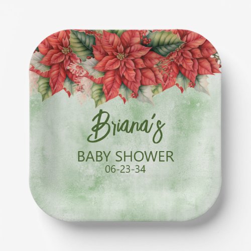Gender Neutral Christmas Baby Shower Paper Plates