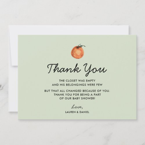 Gender Neutral Citrus Baby Shower Thank You Cards