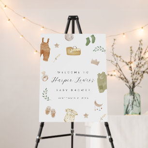 Gender-Neutral Clothes Photo Baby Shower Welcome Foam Board