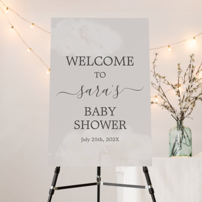 Gender Neutral Cloud 9 Baby Shower Welcome Foam Board (In Situ (Stand))