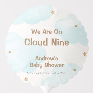 Gender Neutral Cloud Nine Stars Baby Shower Balloon
