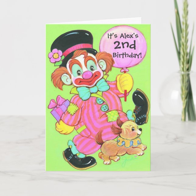 Gender neutral clown customizable invitations (Front)