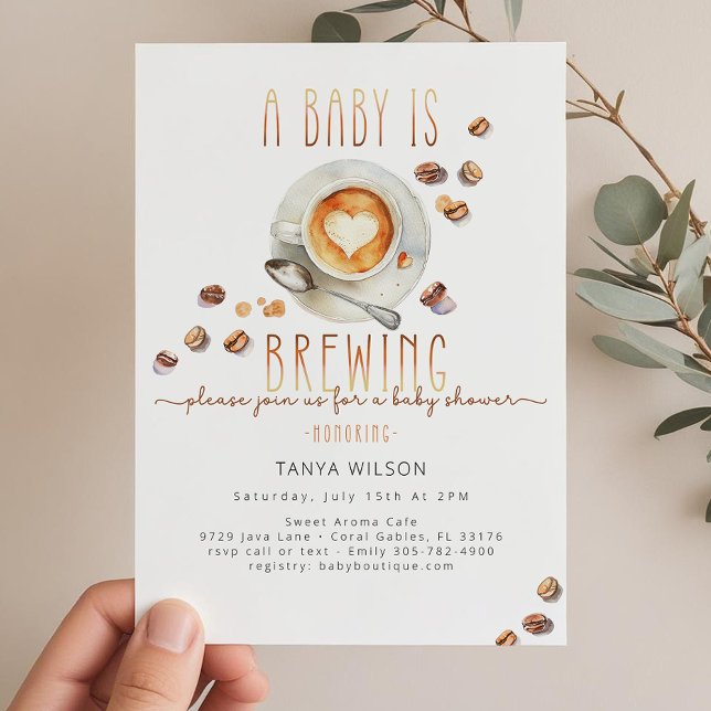 Gender Neutral Coffee Baby Shower Invitation (Gender Neutral Coffee Baby Shower Invitation)