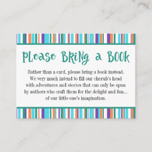 Gender Neutral Colorful Stripes Book Requests Enclosure Card