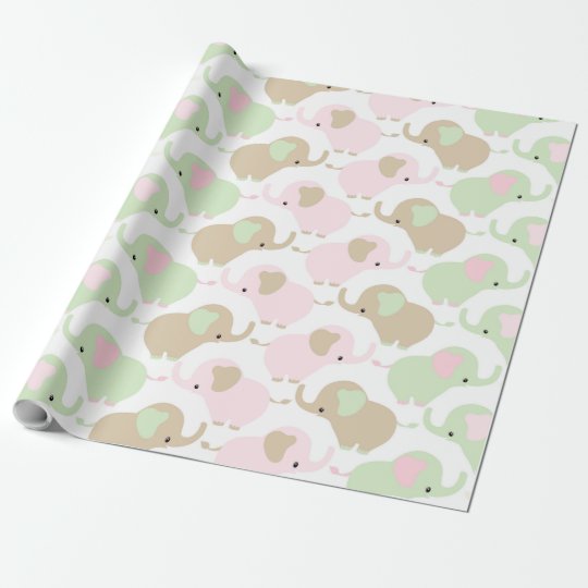 Gender Neutral Cute Baby Elephant Wrapping Paper | Zazzle.com