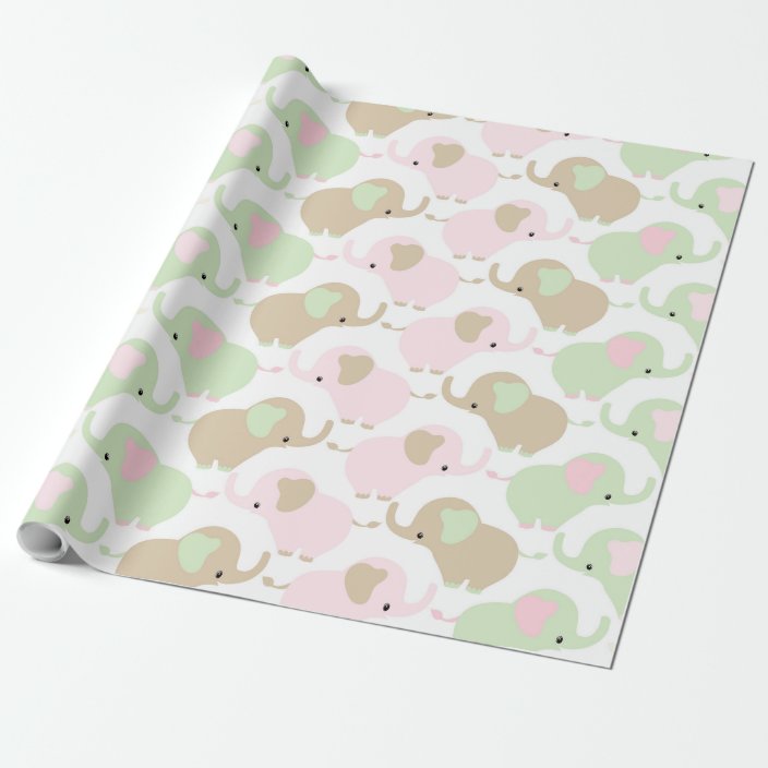 Gender Neutral Cute Baby Elephant Wrapping Paper | Zazzle.com