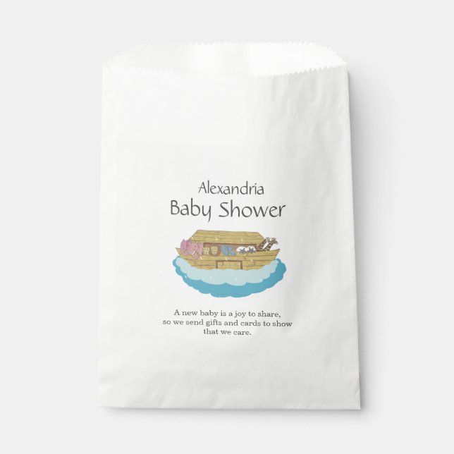 Gender Neutral Cute Baby Shower Ark Favor Bag (Front)