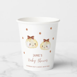 Gender Neutral Cute Dumpling Baby Shower  Paper Cups