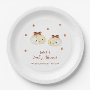 Gender Neutral Cute Dumpling Baby Shower Paper Plates