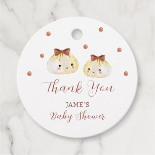 Gender Neutral Cute Dumpling Baby Shower Thank You Favor Tags