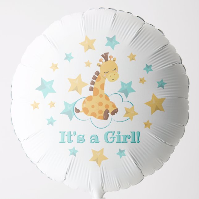 Gender Neutral Cute Giraffe Its A Boy or Girl Balloon (Front)