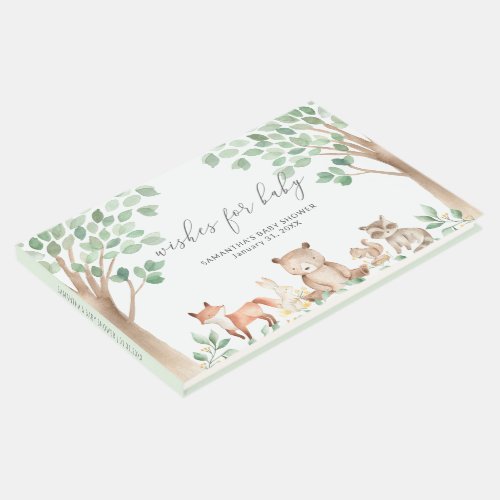 Gender Neutral Cute Woodland Animals Baby Shower Guest Book