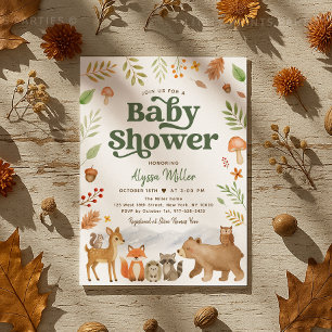 Gender Neutral Cute Woodland Animals Baby Shower Invitation