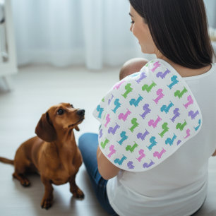 Gender Neutral Dachshund Baby Burp Cloth