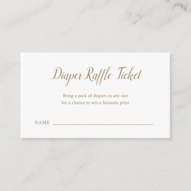 Gender Neutral Diaper Raffle Ticket Baby Shower Enclosure Card (Front)