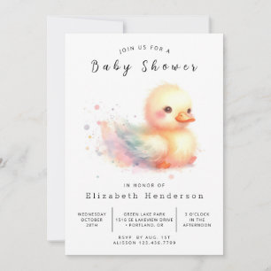 Gender Neutral Digital Duck Baby Shower  Invitation
