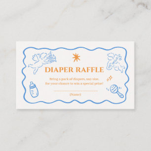 Gender Neutral doodle cupid Baby Shower Enclosure Card