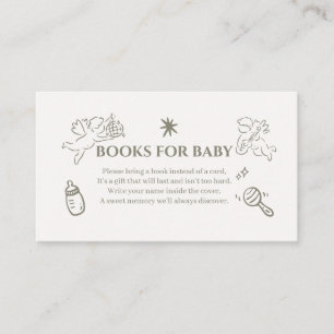 Gender Neutral doodle cupid Baby Shower Green Enclosure Card