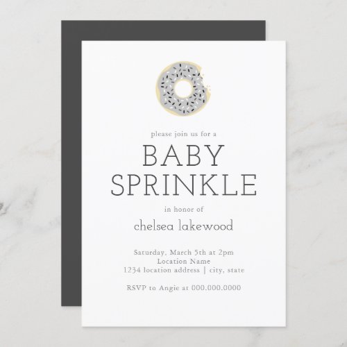 Gender Neutral Doughnut Baby Sprinkle Invitation