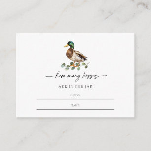 Gender Neutral Duck How Many Kisses Baby Shower Enclosure Card