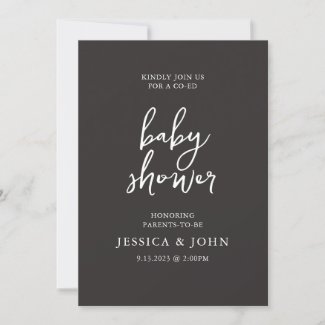 Gender Neutral Earthy Brown Baby Shower Invitation