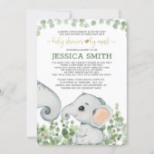 Gender Neutral Elephant Baby Shower By Mail Invitation (Front)