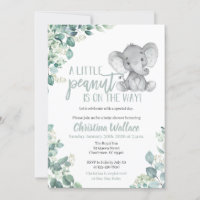 Gender Neutral Elephant Baby Shower Invitations