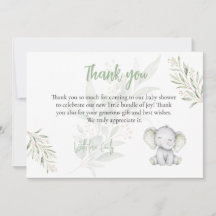 Gender Neutral Elephant Eucalyptus Baby Shower