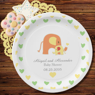 Gender Neutral Elephant Theme Baby Shower Napkin Paper Plates