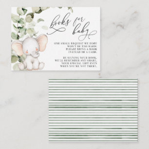 Gender Neutral Eucalyptus Elephant Books For Baby Enclosure Card