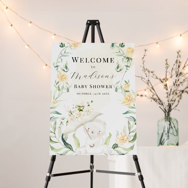 Gender Neutral Eucalyptus Elephant Welcome Sign (In Situ (Stand))