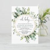 Gender neutral Eucalyptus greenery oh baby shower Invitation (Standing Front)