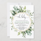 Gender neutral Eucalyptus greenery oh baby shower Invitation (Front)