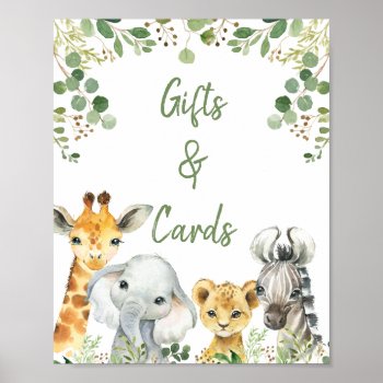 Gender Neutral Eucalyptus Safari Baby Shower Sign by figtreedesign at Zazzle