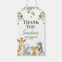 Gender Neutral Eucalyptus Safari Baby Shower Tag