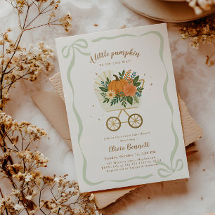 Gender Neutral Fall Little Pumpkin Baby Shower Invitation
