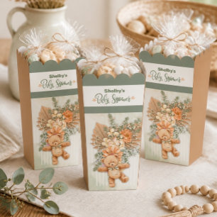 Gender Neutral Floral and Bear Baby Shower Favor Boxes