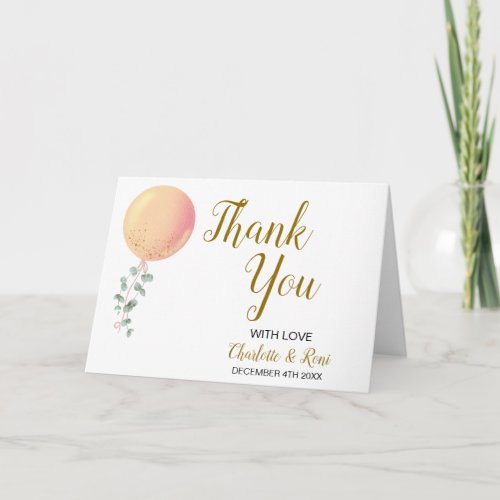 Gender Neutral Folded Thank You Card Baby Shower