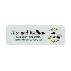 Gender Neutral Forest Animal Badger Baby Shower Label